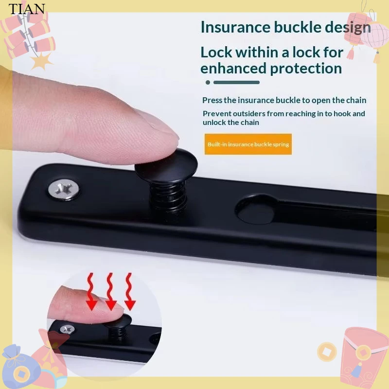 Security Chain Door - Chaîne de porte avec serrure, pêne